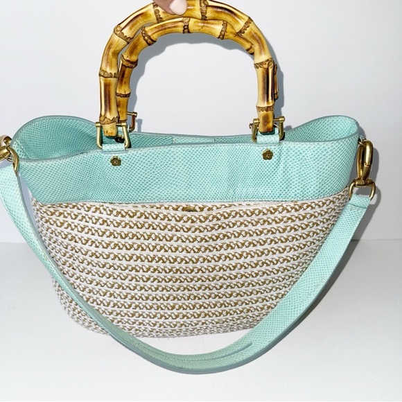 Eric Javits Womens Analu Squishee Tote Bag Beige/Gray - Picture 1 of 9